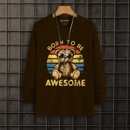 BORN WITH BEAR LONGSLEEVE T-SHIRTS