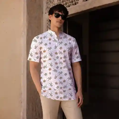 PALM TREE STREETWEAR KURTA SHIRT